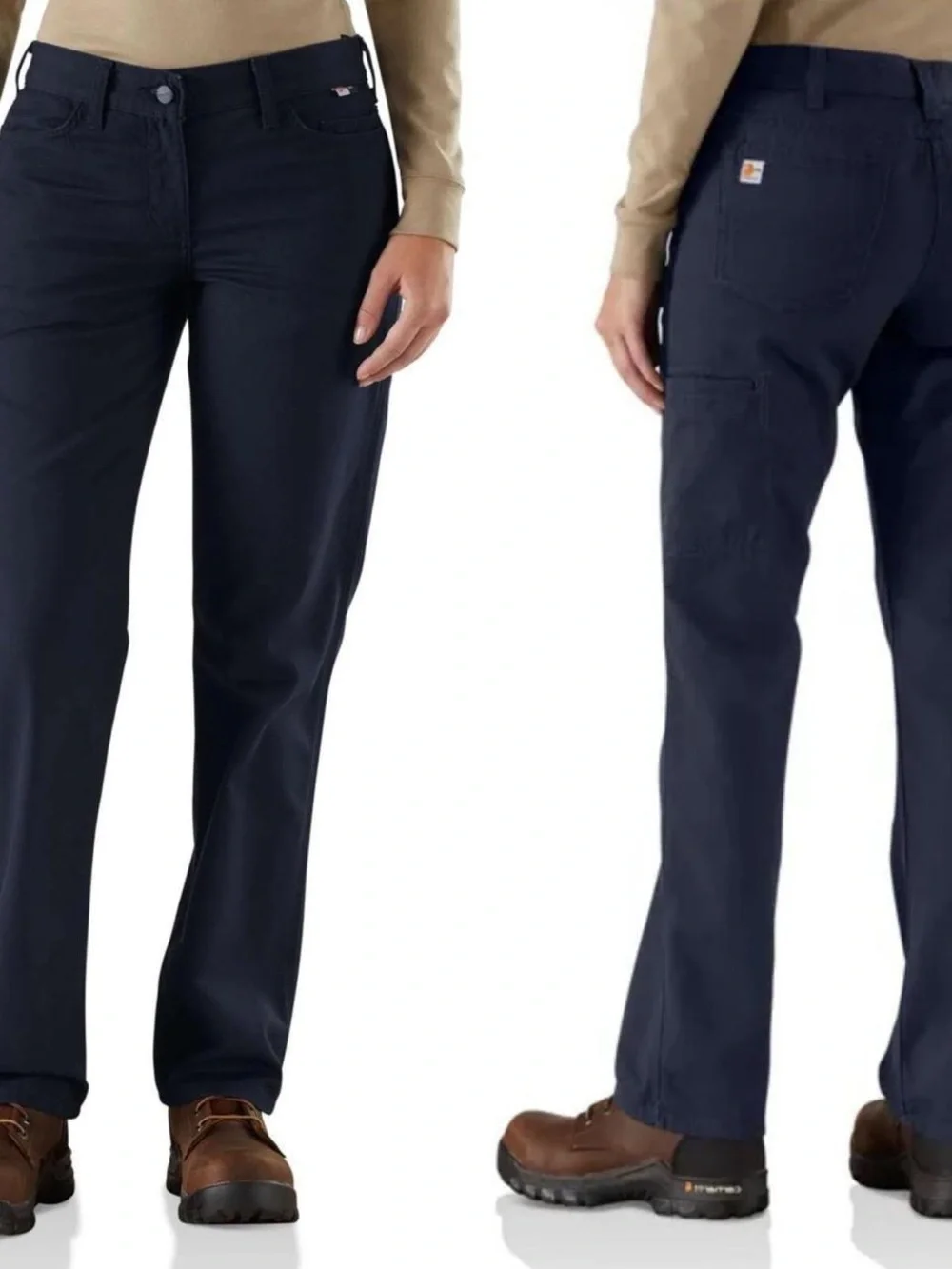 Carhartt FR Rugged Flex Canvas Work Pants Women’s 2R Navy Flame Resistant NWT